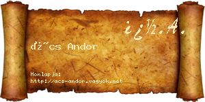 Ács Andor névjegykártya